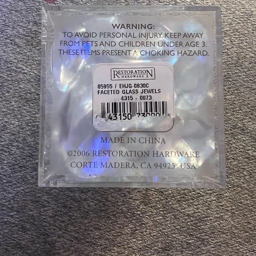 Restoration Hardware Clear Faceted Glass Jewels